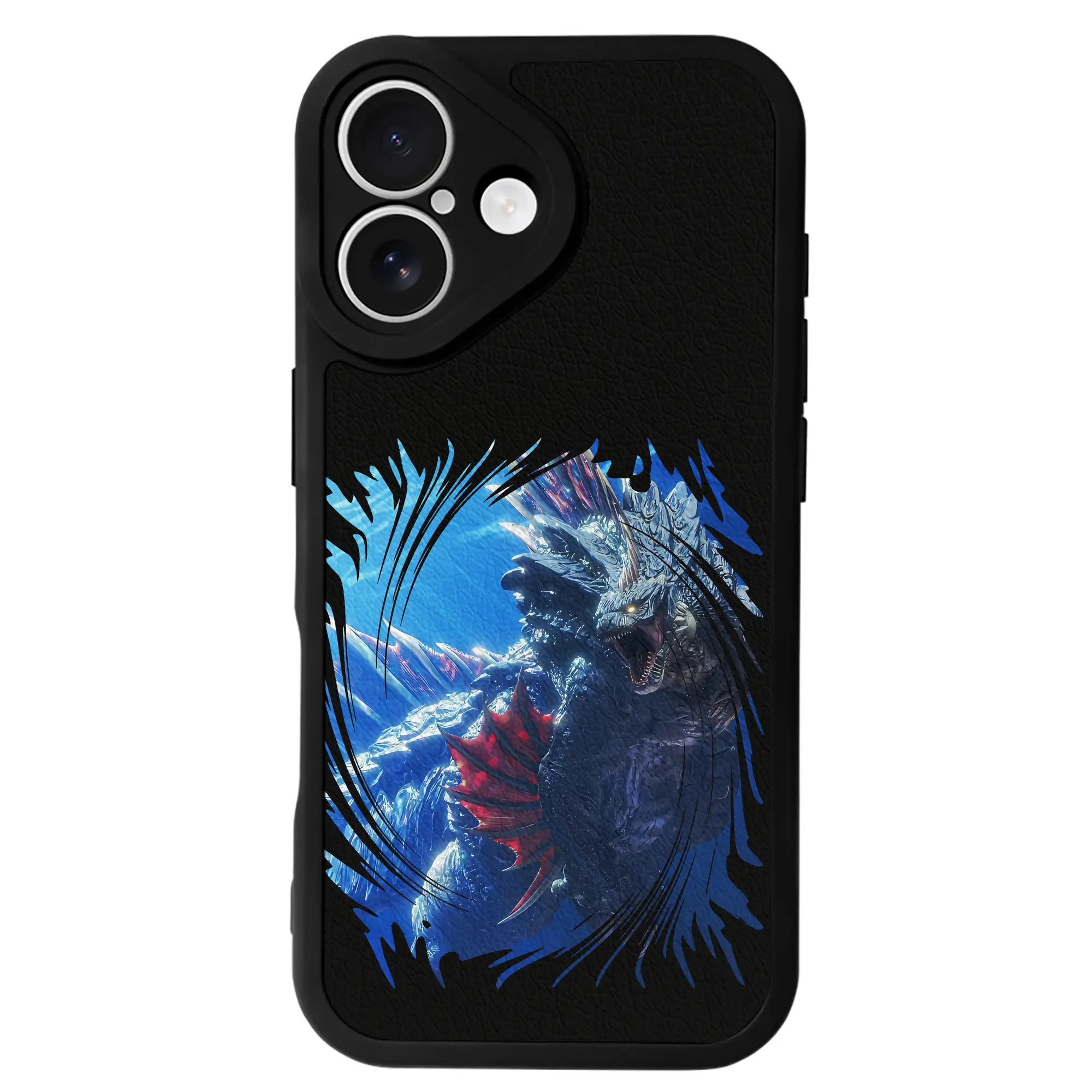 ゴジラ グッズ,ゴジラ - IPhone 16シリーズ対応 ・ シリコンスマホケース ・ レザー調 ・ 高精度フィット ・ 耐衝撃 ・ ワイヤレス充電対応 ・ 精密カット